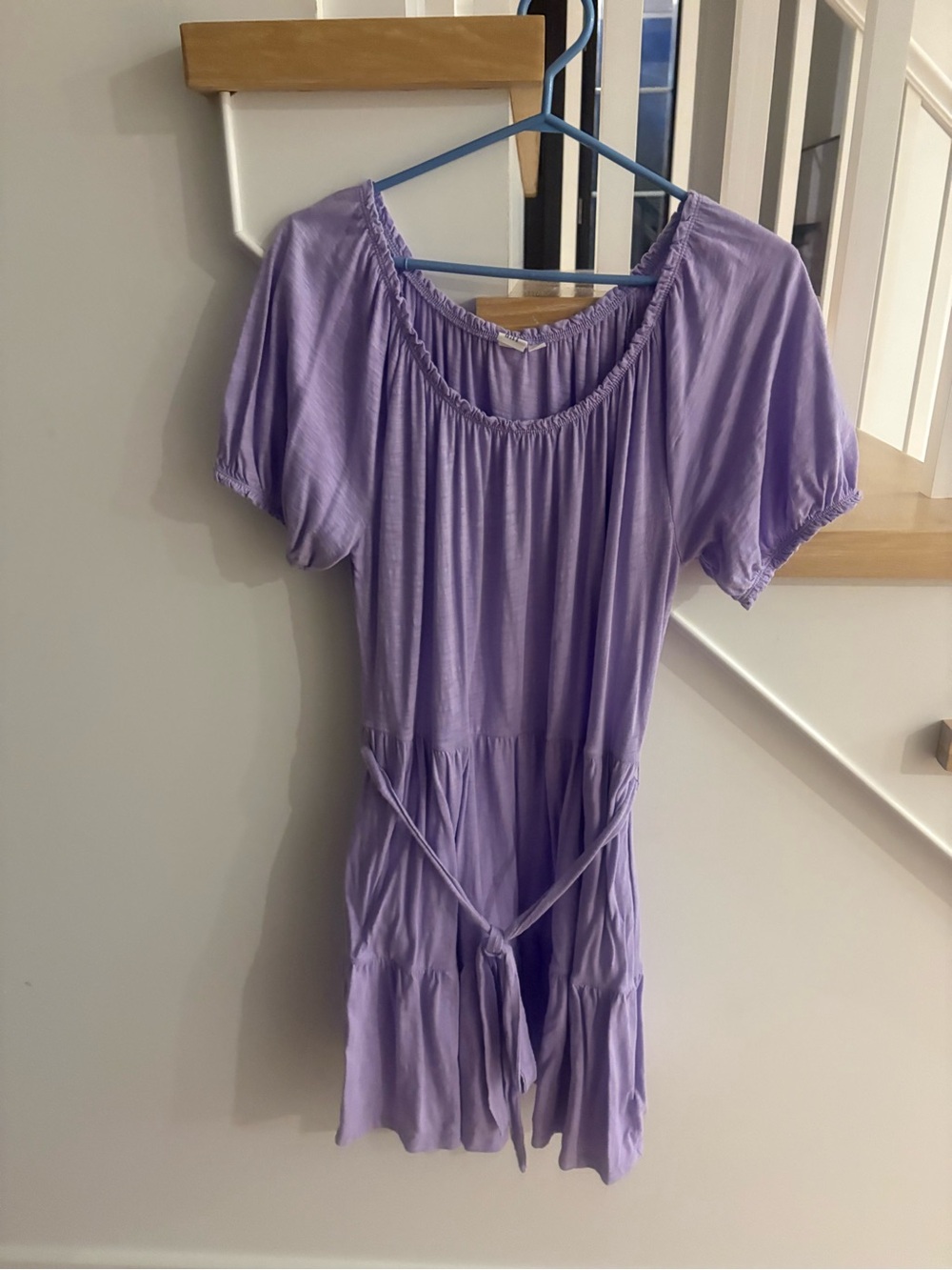 GAP Lavender Short Sleeve Tie-Waist Dress